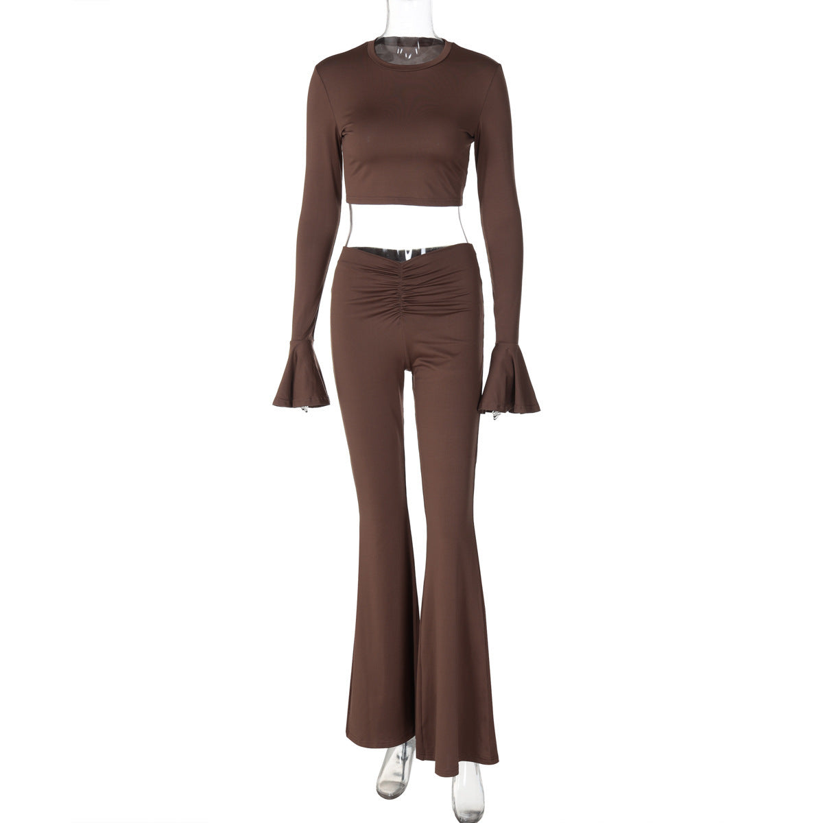 Long Sleeve Pleated Slim Trousers Fashion Suit