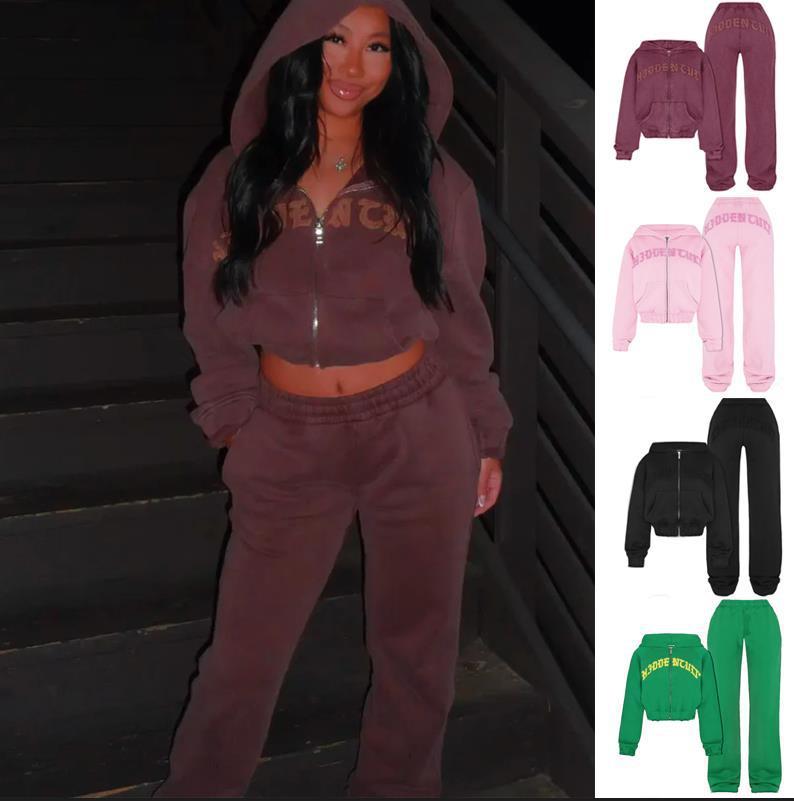 Hooded Cropped Sweatshirt Top And Loose Drawstring Trousers