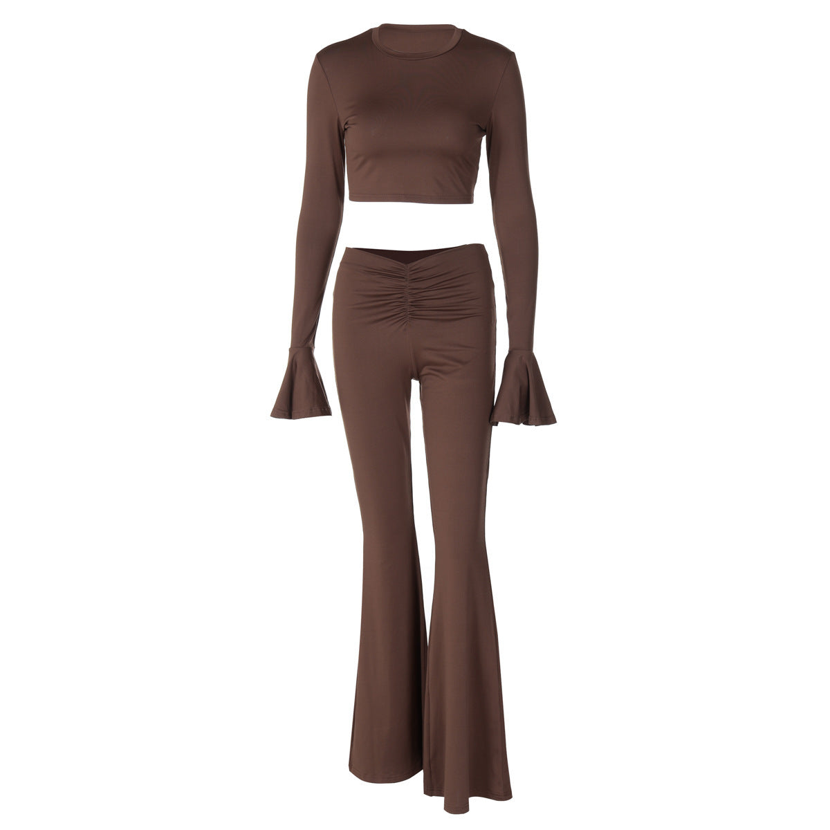 Long Sleeve Pleated Slim Trousers Fashion Suit